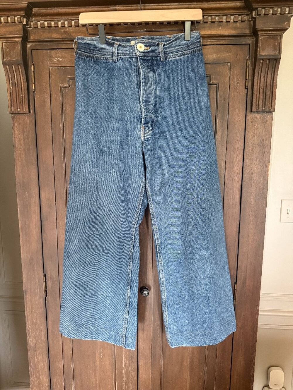 Jesse Kamm Wide Leg Sailor Blue Jeans - Size 6 - Excellent Condition!